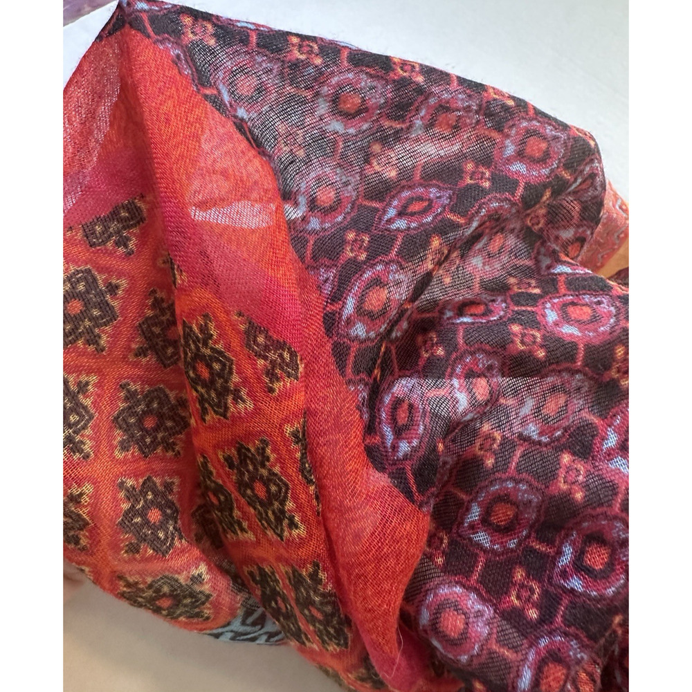 Infinity Scarf Wrap Multi Color Patchwork Soft Li… - image 6